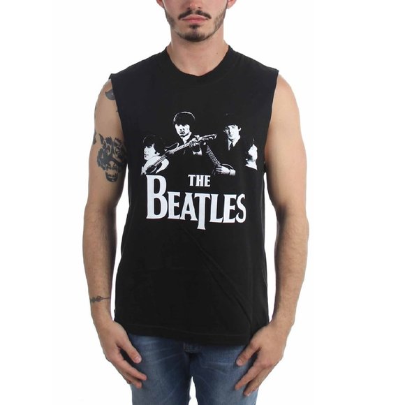 The Beatles Fab Four Logo rock Official Muscle Tank Top L NWT - Picture 1 of 2